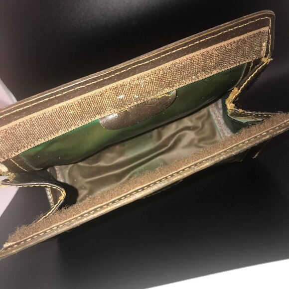 Gucci Web Vintage Brown Monogram PVC Canvas Leather Clutch / Cosmetic - Picture 12 of 16